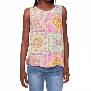 NEW CHARLIE B printed sleeveless top in carousel